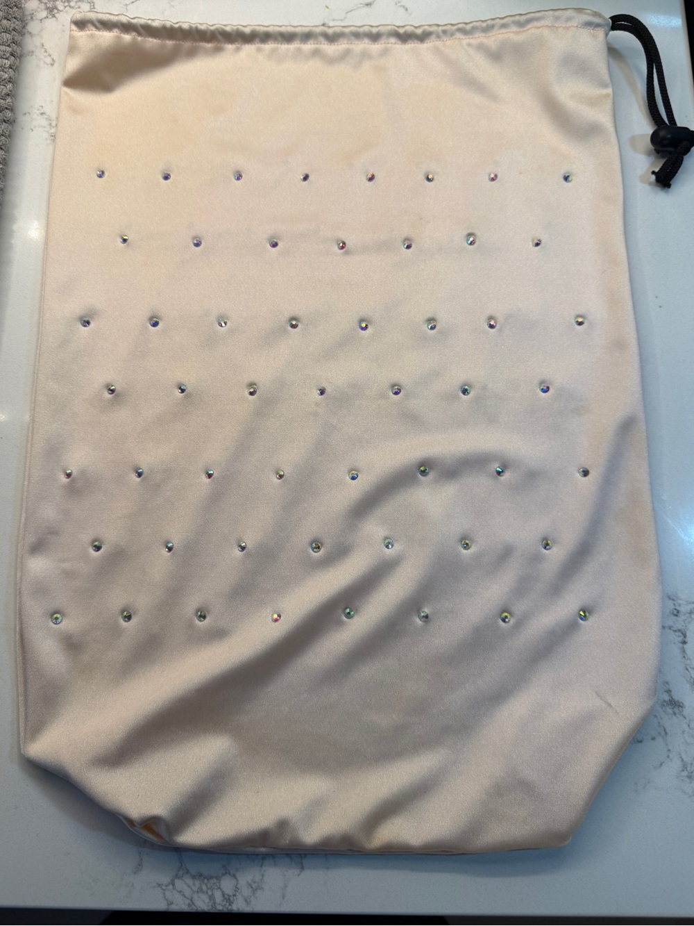 Soft pink Drawstring Rhinestone Dust Bag - Picture 2 of 2